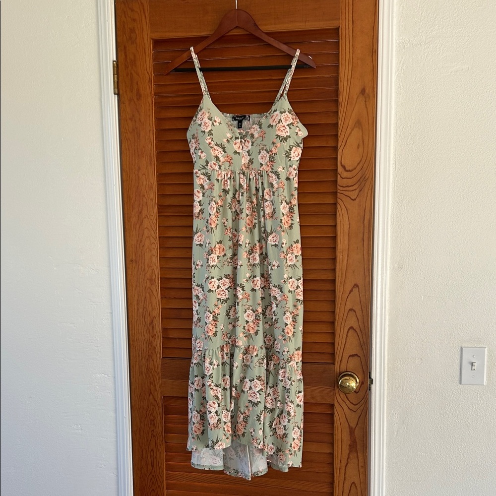 Derek Heart Floral Green and Pink Dress